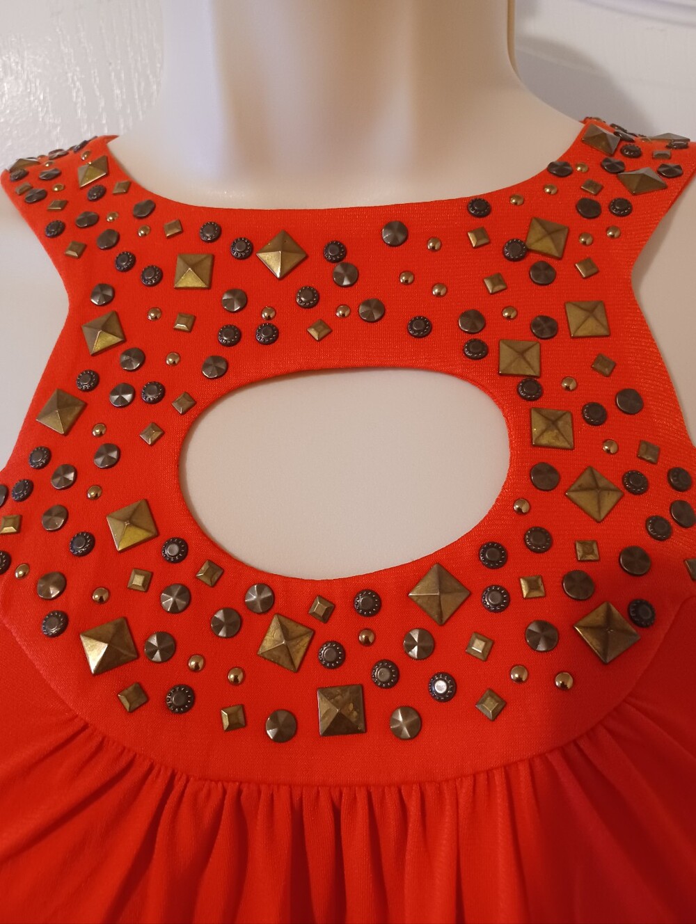 Cache Red Embellished Halter Top